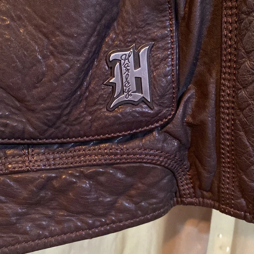 Harley Davidson Motorcycle Women's Black Leather Riding Jacket 2x embroidery